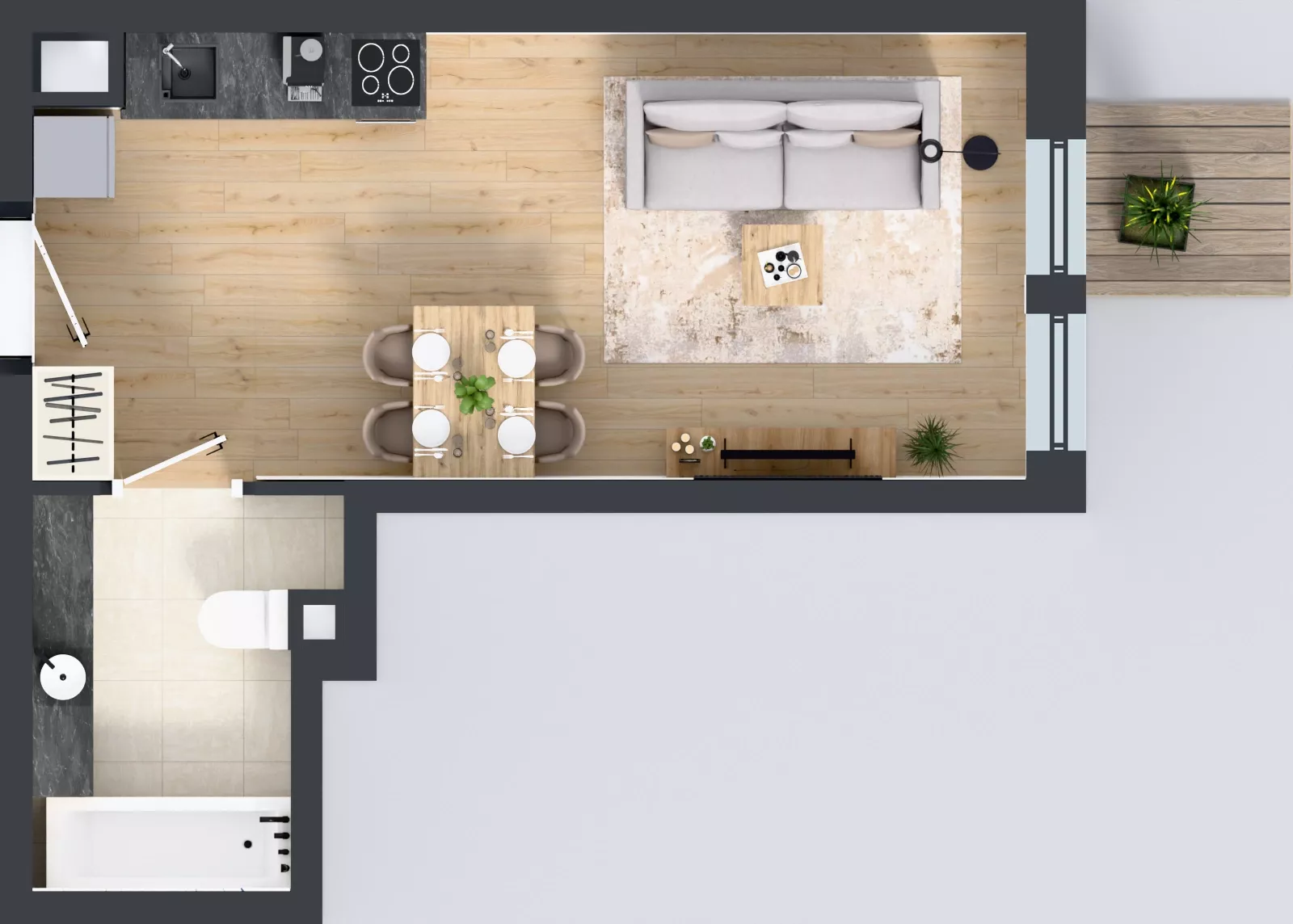 1 pokój, mieszkanie 29,50 m², piętro 1, oferta nr 2.M.15, Incepti Gaj 2, Wrocław, Gaj, Krzyki, ul. Żegiestowska 5