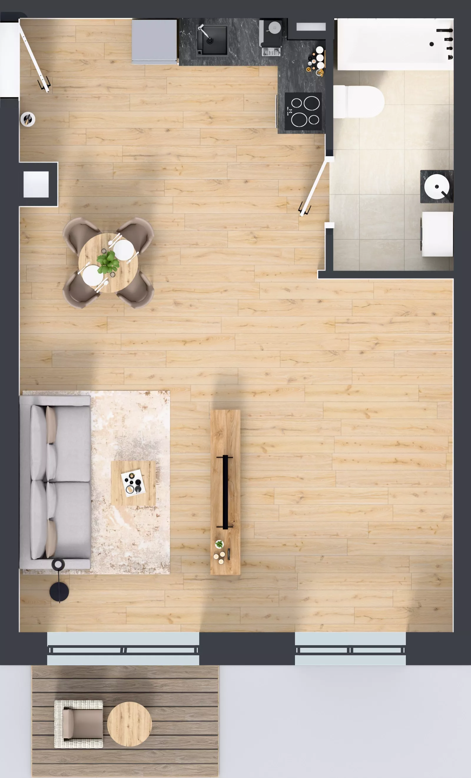 2 pokoje, mieszkanie 46,78 m², piętro 2, oferta nr 3.M.17, Incepti Gaj 2, Wrocław, Gaj, Krzyki, ul. Żegiestowska 5