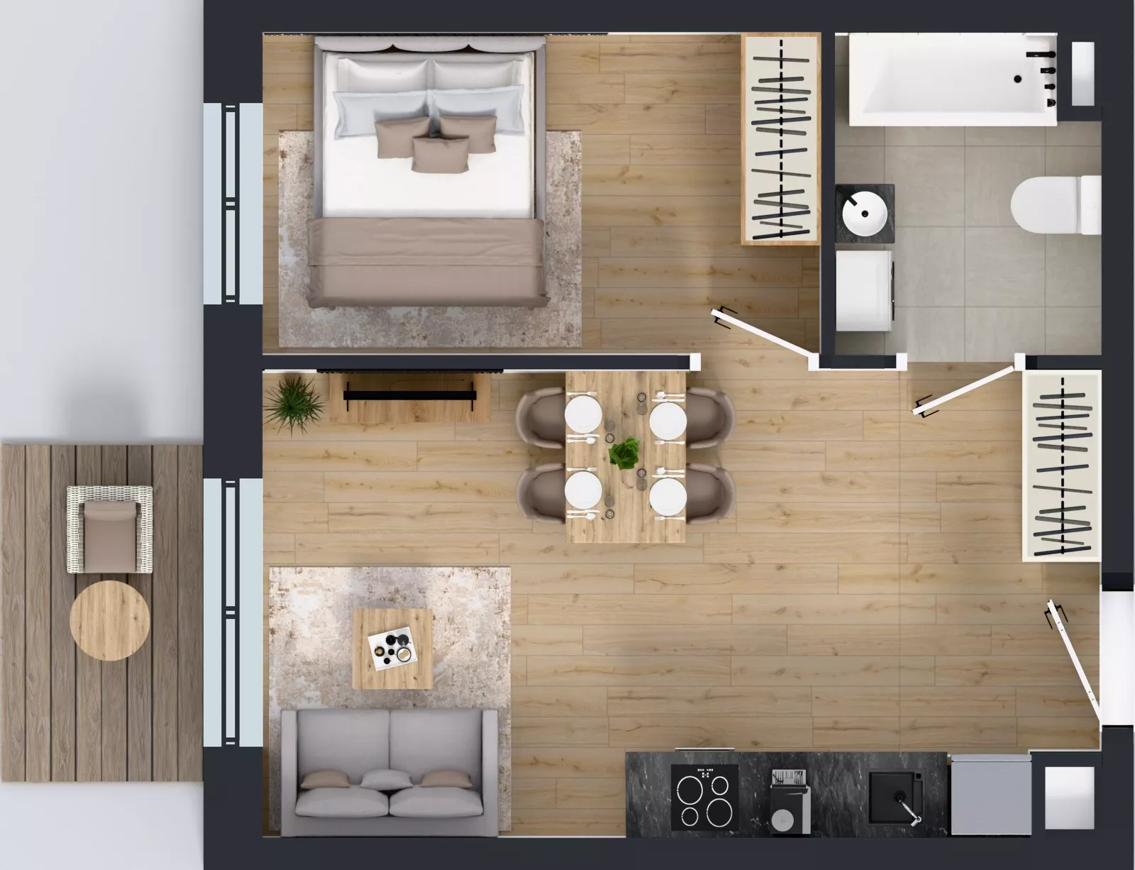 2 pokoje, mieszkanie 35,94 m², piętro 3, oferta nr 4.M.02, Incepti Gaj 2, Wrocław, Gaj, Krzyki, ul. Żegiestowska 5