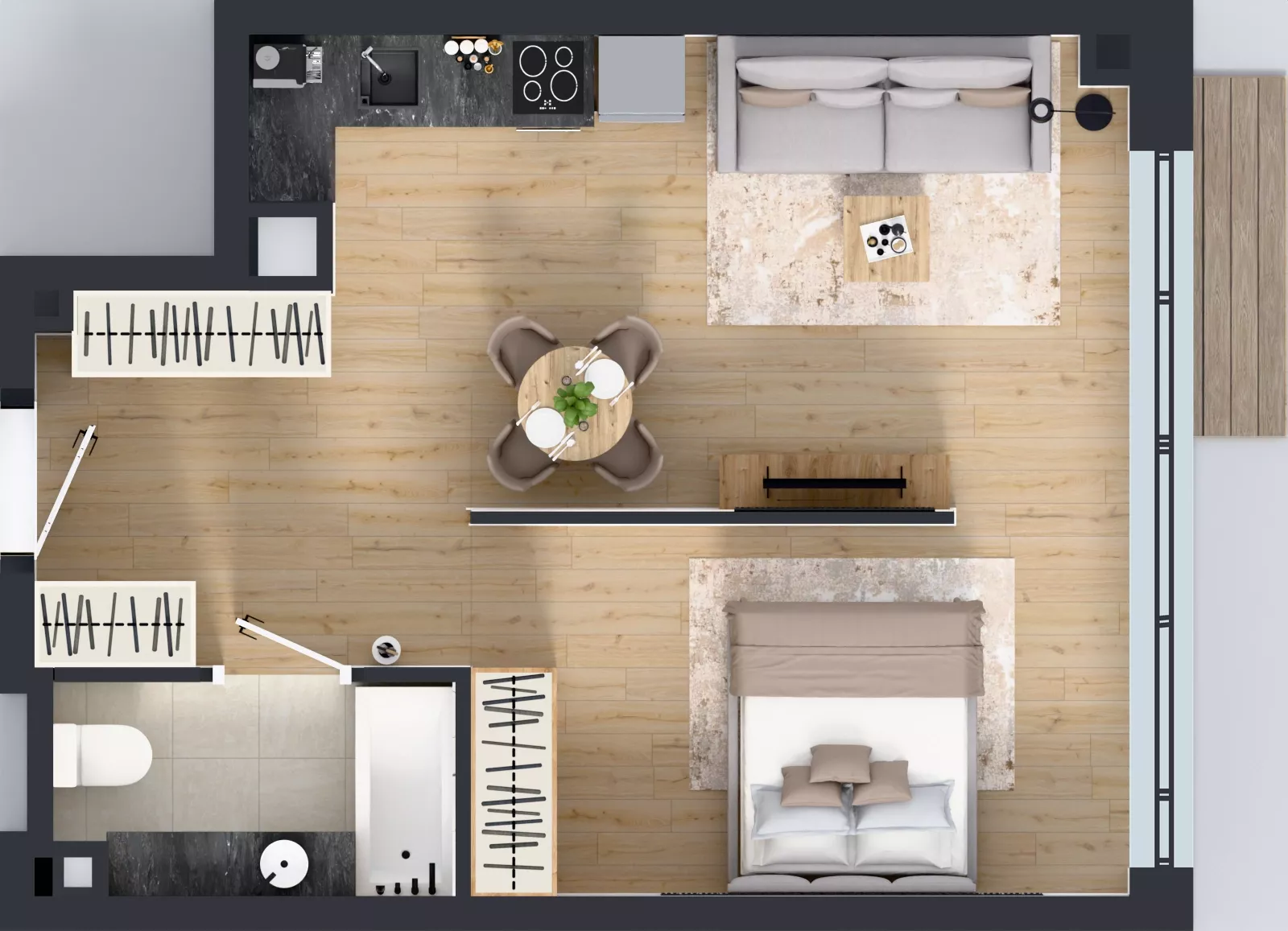 1 pokój, mieszkanie 41,21 m², piętro 3, oferta nr 4.M.06, Incepti Gaj 2, Wrocław, Gaj, Krzyki, ul. Żegiestowska 5