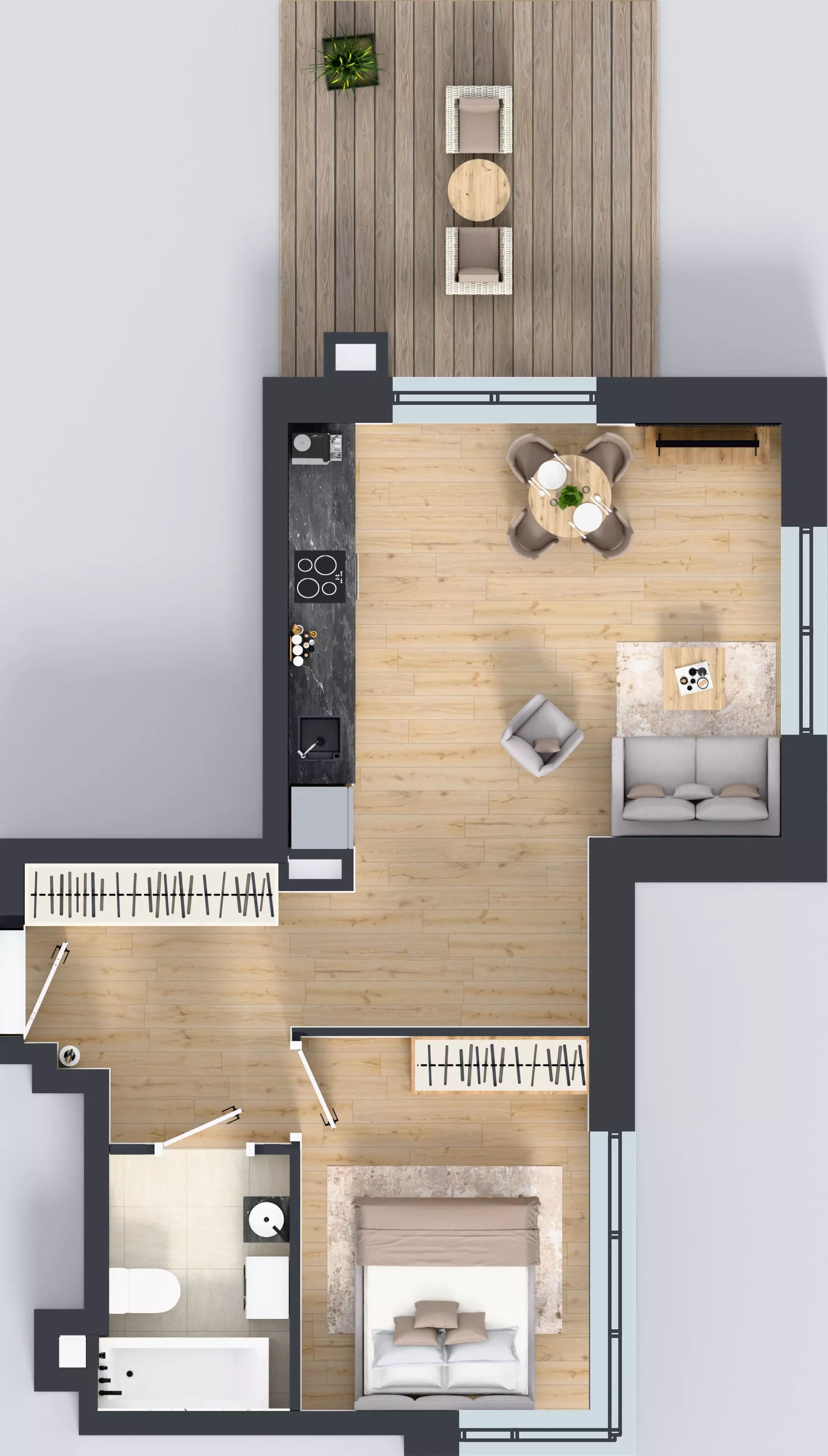 2 pokoje, mieszkanie 44,31 m², piętro 3, oferta nr 4.M.27, Incepti Gaj 2, Wrocław, Gaj, Krzyki, ul. Żegiestowska 5