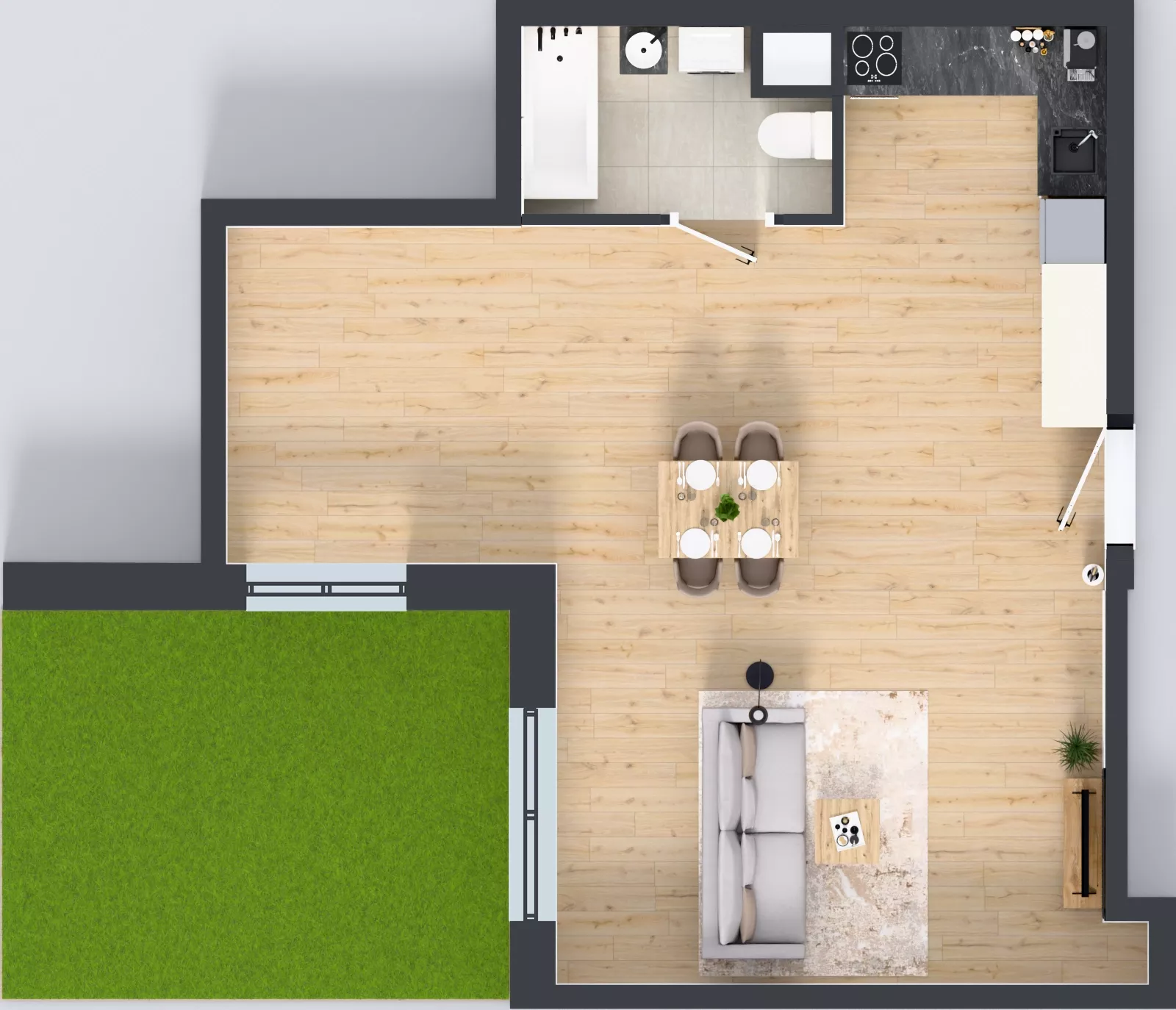 2 pokoje, mieszkanie 54,50 m², parter, oferta nr 1.M.05A, Incepti Gaj 2, Wrocław, Gaj, Krzyki, ul. Żegiestowska 5