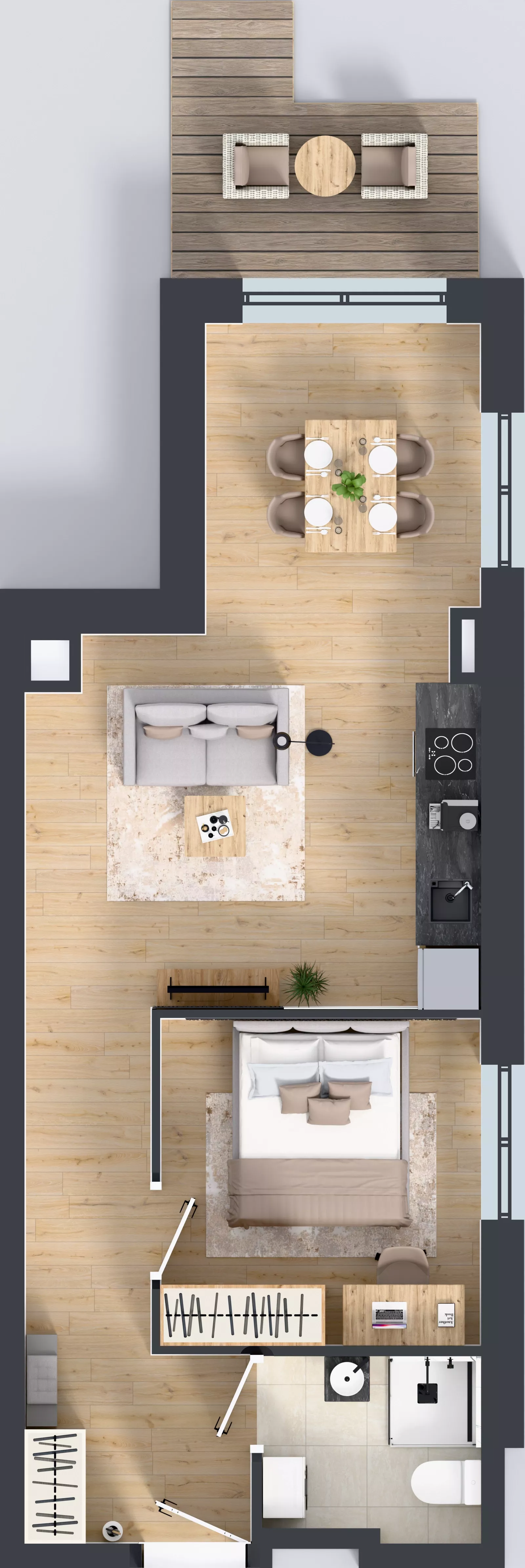 2 pokoje, mieszkanie 46,00 m², piętro 6, oferta nr 7.M.07, Incepti Gaj 2, Wrocław, Gaj, Krzyki, ul. Żegiestowska 5