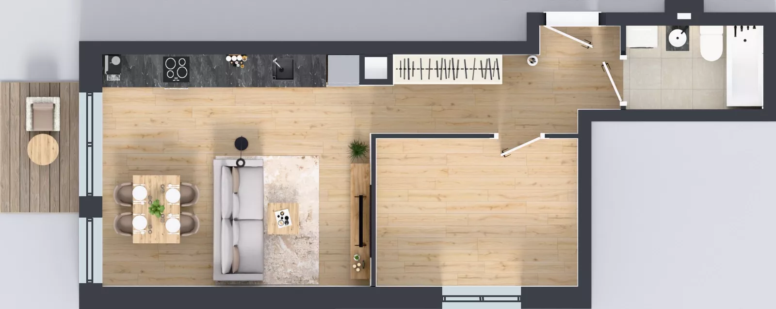 2 pokoje, mieszkanie 45,13 m², piętro 1, oferta nr 2.M.09, Incepti Gaj 2, Wrocław, Gaj, Krzyki, ul. Żegiestowska 5