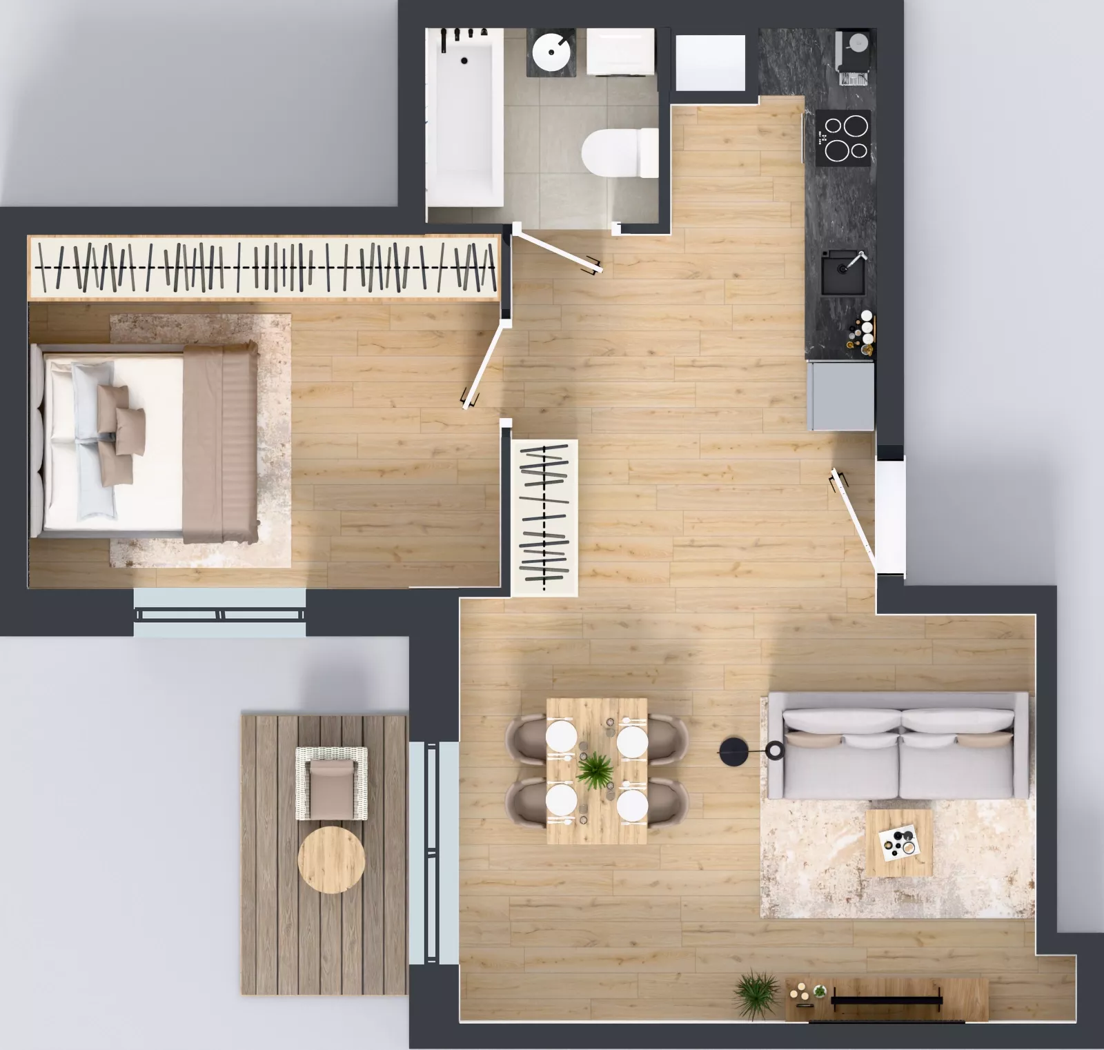 2 pokoje, mieszkanie 49,38 m², piętro 1, oferta nr 2.M.18, Incepti Gaj 2, Wrocław, Gaj, Krzyki, ul. Żegiestowska 5