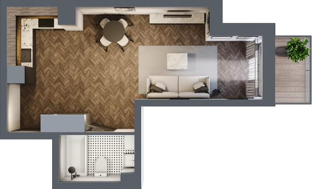 1 pokój, mieszkanie 34,03 m², piętro 3, oferta nr 4.M.23, Incepti Gaj 2, Wrocław, Gaj, Krzyki, ul. Żegiestowska 5