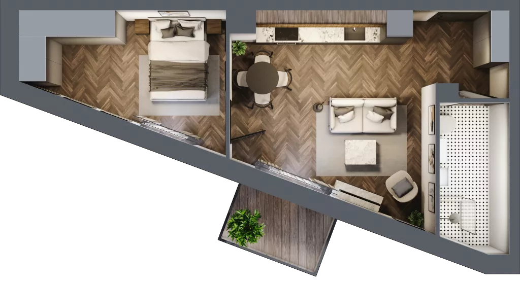 2 pokoje, mieszkanie 39,38 m², piętro 5, oferta nr 6.M.03, Incepti Gaj 2, Wrocław, Gaj, Krzyki, ul. Żegiestowska 5
