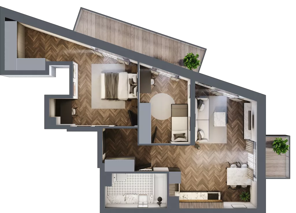 3 pokoje, mieszkanie 61,78 m², piętro 5, oferta nr 6.M.05, Incepti Gaj 2, Wrocław, Gaj, Krzyki, ul. Żegiestowska 5