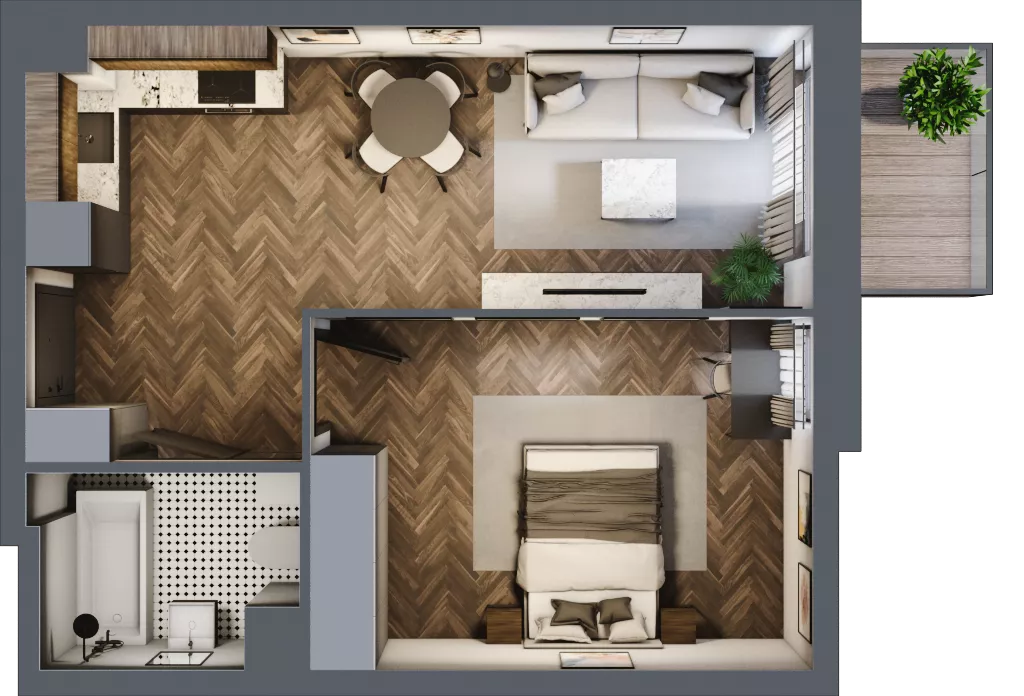 2 pokoje, mieszkanie 41,89 m², piętro 2, oferta nr 3.M.18, Incepti Gaj 2, Wrocław, Gaj, Krzyki, ul. Żegiestowska 5
