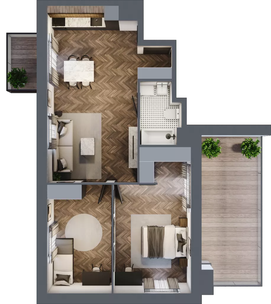 3 pokoje, mieszkanie 61,51 m², piętro 6, oferta nr 7.M.08, Incepti Gaj 2, Wrocław, Gaj, Krzyki, ul. Żegiestowska 5