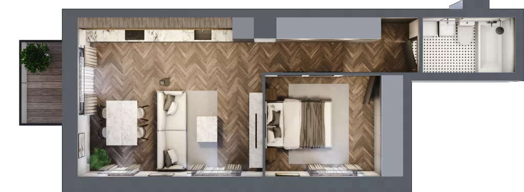 2 pokoje, mieszkanie 43,90 m², piętro 2, oferta nr 3.M.12, Incepti Gaj 2, Wrocław, Gaj, Krzyki, ul. Żegiestowska 5