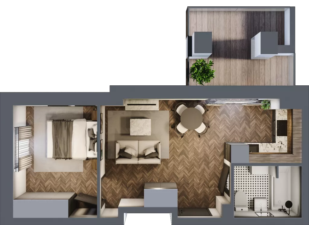2 pokoje, mieszkanie 35,21 m², piętro 3, oferta nr 4.M.24, Incepti Gaj 2, Wrocław, Gaj, Krzyki, ul. Żegiestowska 5