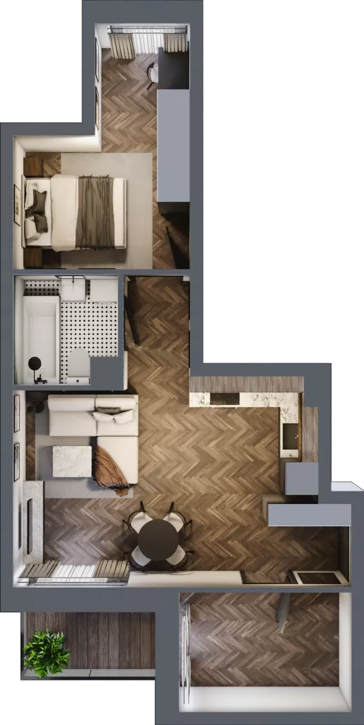 2 pokoje, mieszkanie 45,26 m², piętro 2, oferta nr 3.M.26, Incepti Gaj 2, Wrocław, Gaj, Krzyki, ul. Żegiestowska 5