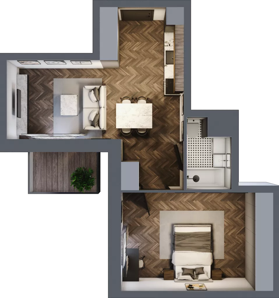 2 pokoje, mieszkanie 44,56 m², piętro 4, oferta nr 5.M.10, Incepti Gaj 2, Wrocław, Gaj, Krzyki, ul. Żegiestowska 5