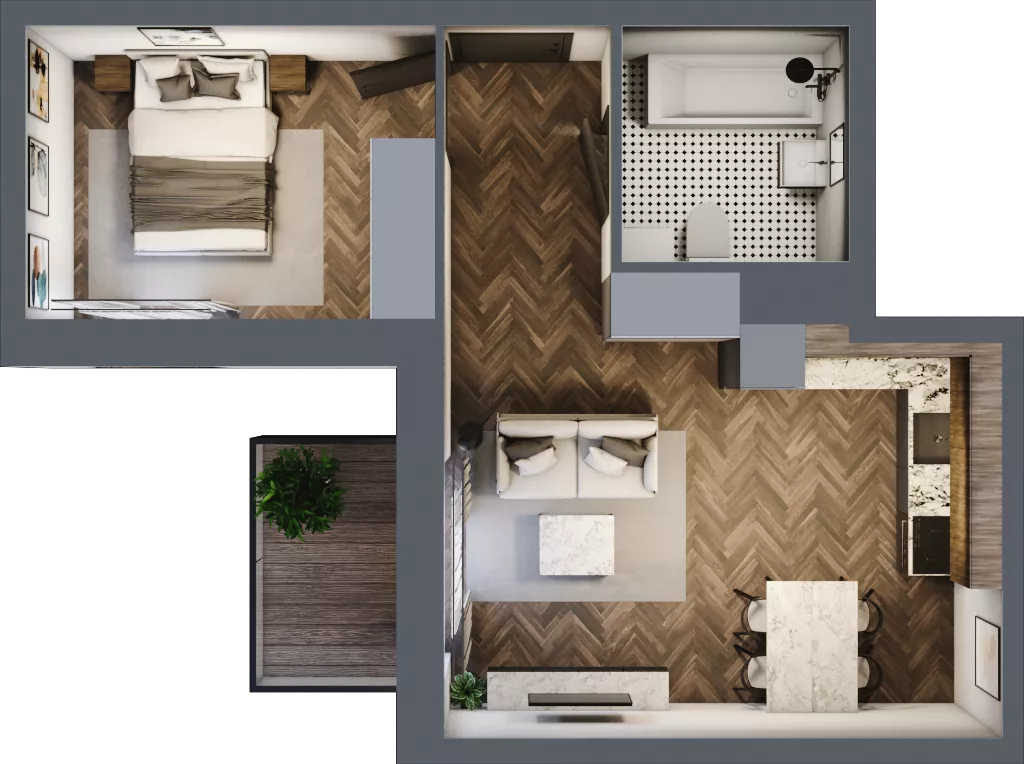 2 pokoje, mieszkanie 38,47 m², piętro 3, oferta nr 4.M.21, Incepti Gaj 2, Wrocław, Gaj, Krzyki, ul. Żegiestowska 5
