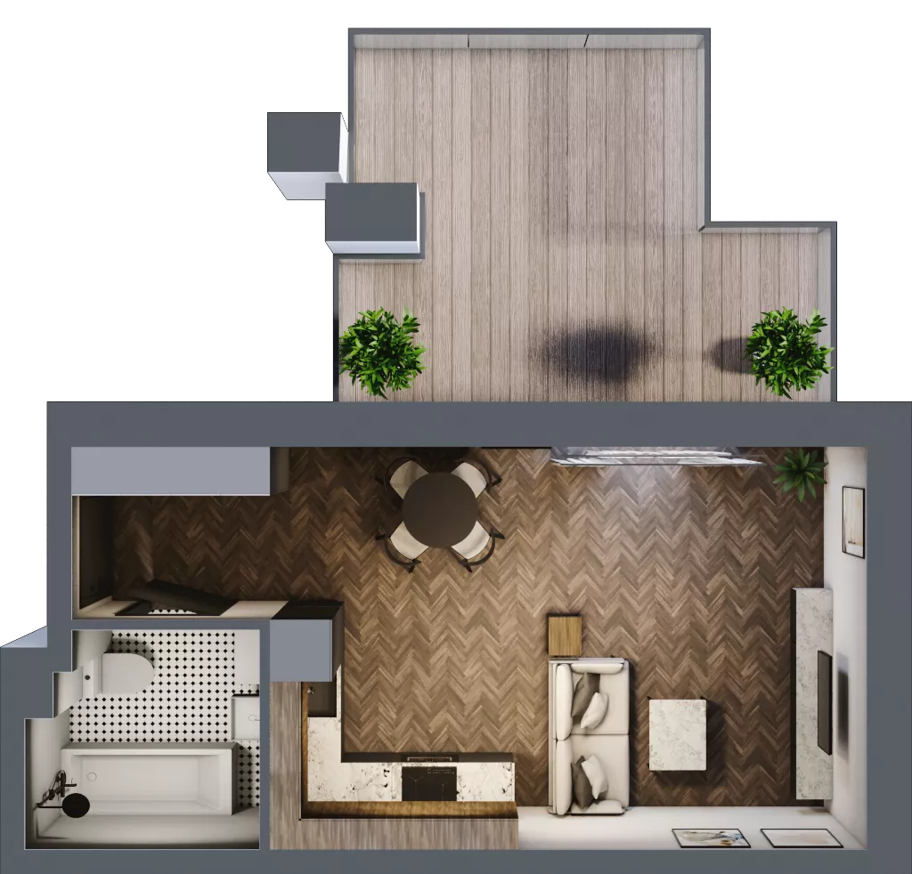 1 pokój, mieszkanie 30,34 m², piętro 2, oferta nr 3.M.32, Incepti Gaj 2, Wrocław, Gaj, Krzyki, ul. Żegiestowska 5