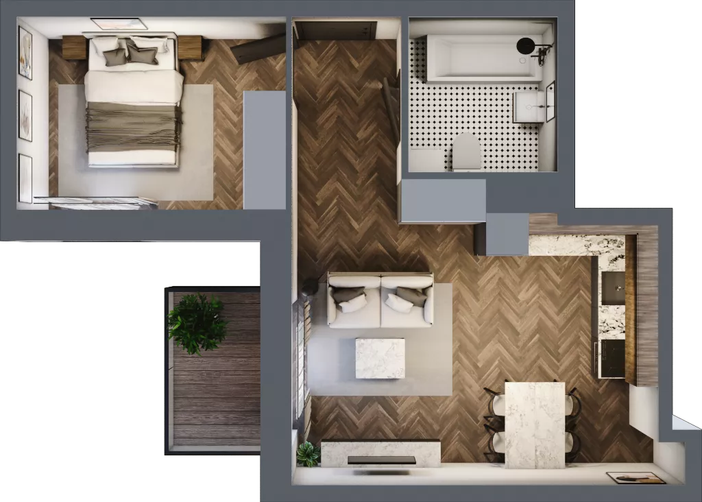 2 pokoje, mieszkanie 38,69 m², piętro 2, oferta nr 3.M.22, Incepti Gaj 2, Wrocław, Gaj, Krzyki, ul. Żegiestowska 5