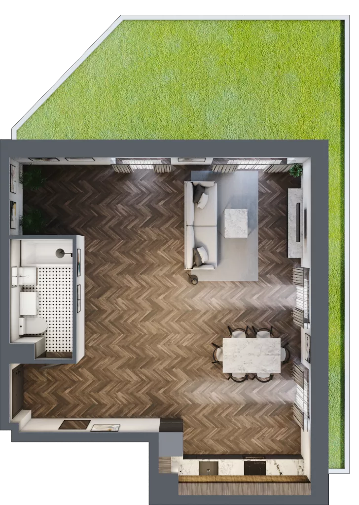 1 pokój, mieszkanie 54,56 m², parter, oferta nr 1.M.12, Incepti Gaj 2, Wrocław, Gaj, Krzyki, ul. Żegiestowska 5