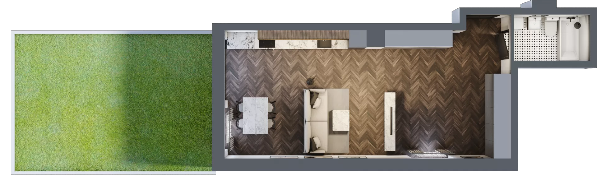2 pokoje, mieszkanie 48,54 m², parter, oferta nr 1.M.05, Incepti Gaj 2, Wrocław, Gaj, Krzyki, ul. Żegiestowska 5