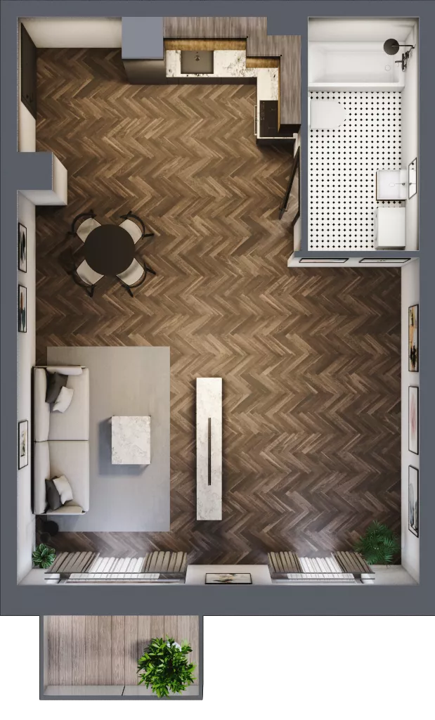 2 pokoje, mieszkanie 46,78 m², piętro 2, oferta nr 3.M.17, Incepti Gaj 2, Wrocław, Gaj, Krzyki, ul. Żegiestowska 5