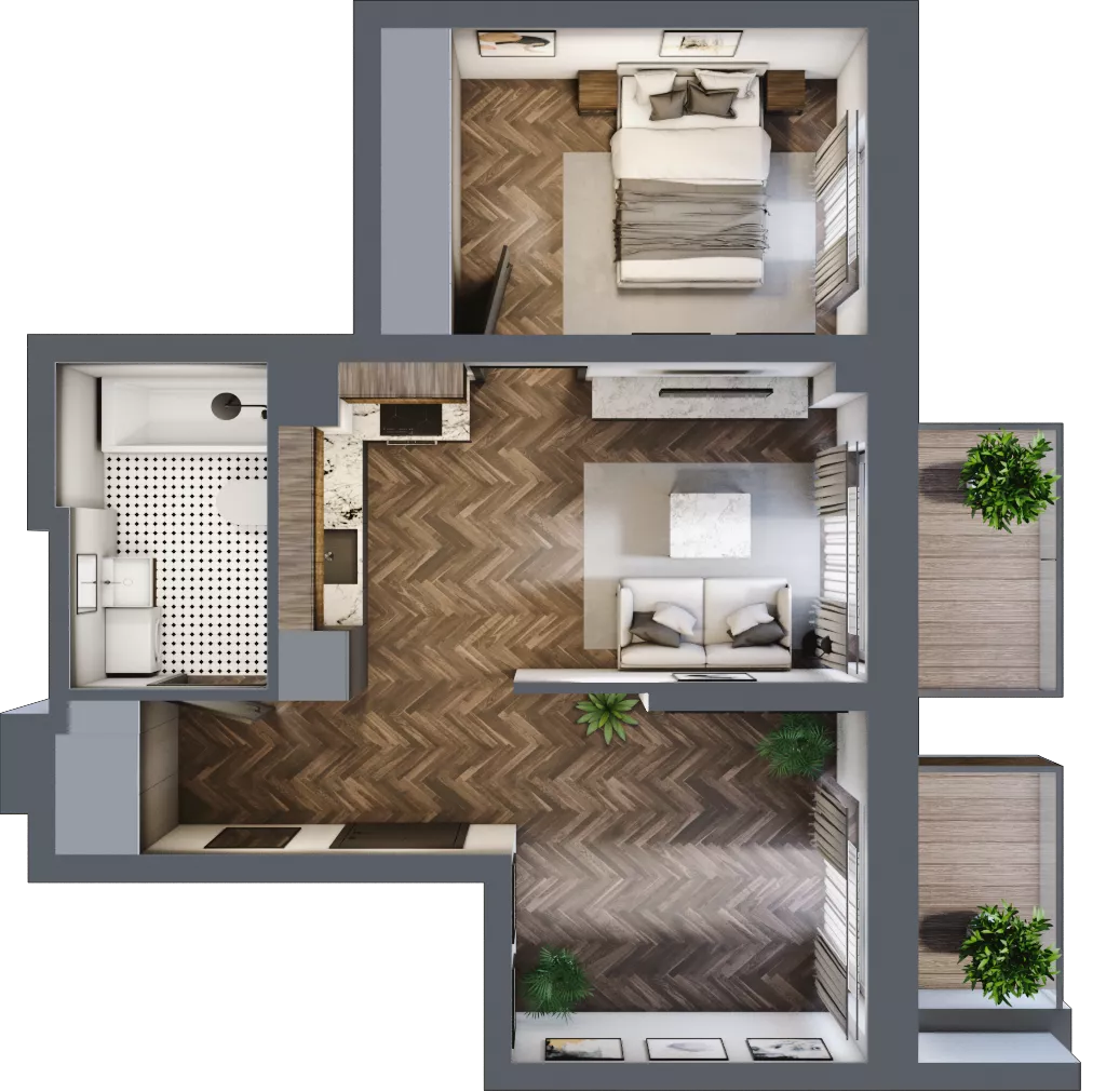 2 pokoje, mieszkanie 43,51 m², piętro 3, oferta nr 4.M.22, Incepti Gaj 2, Wrocław, Gaj, Krzyki, ul. Żegiestowska 5