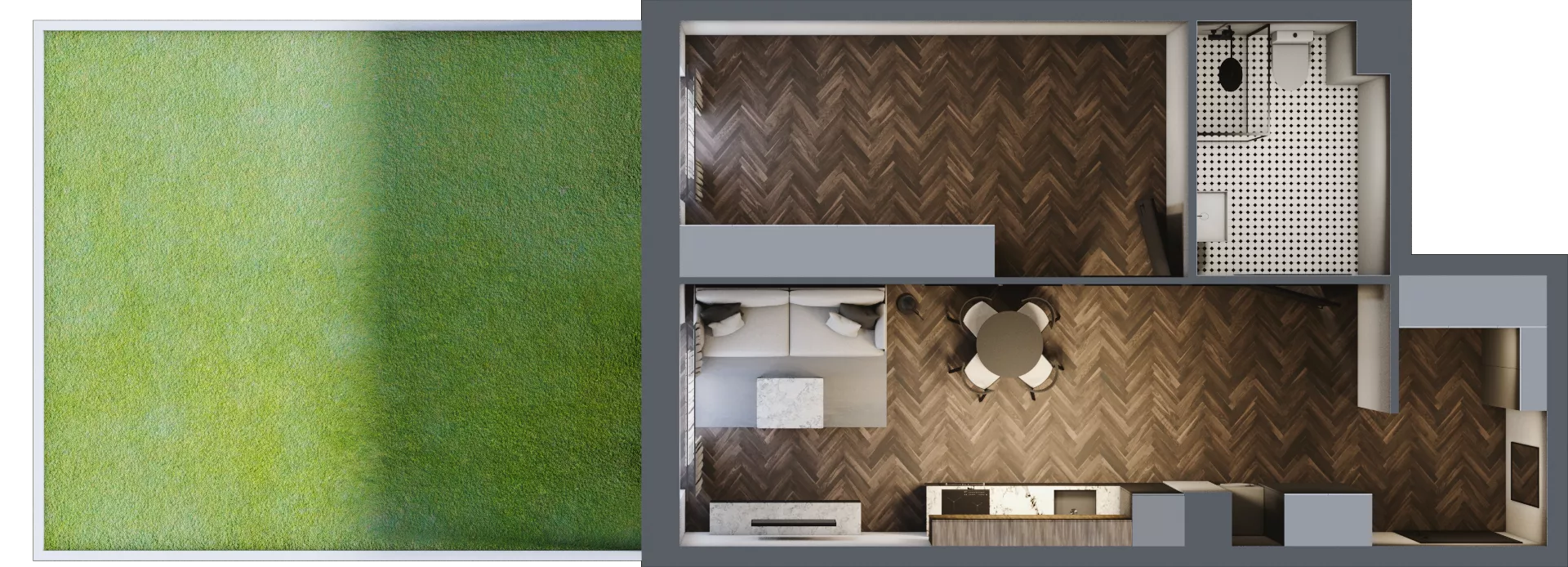 2 pokoje, mieszkanie 52,02 m², parter, oferta nr 1.M.03, Incepti Gaj 2, Wrocław, Gaj, Krzyki, ul. Żegiestowska 5