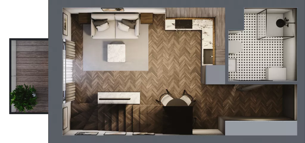 3 pokoje, mieszkanie 53,28 m², piętro 3, oferta nr 4.M.13, Incepti Gaj 2, Wrocław, Gaj, Krzyki, ul. Żegiestowska 5