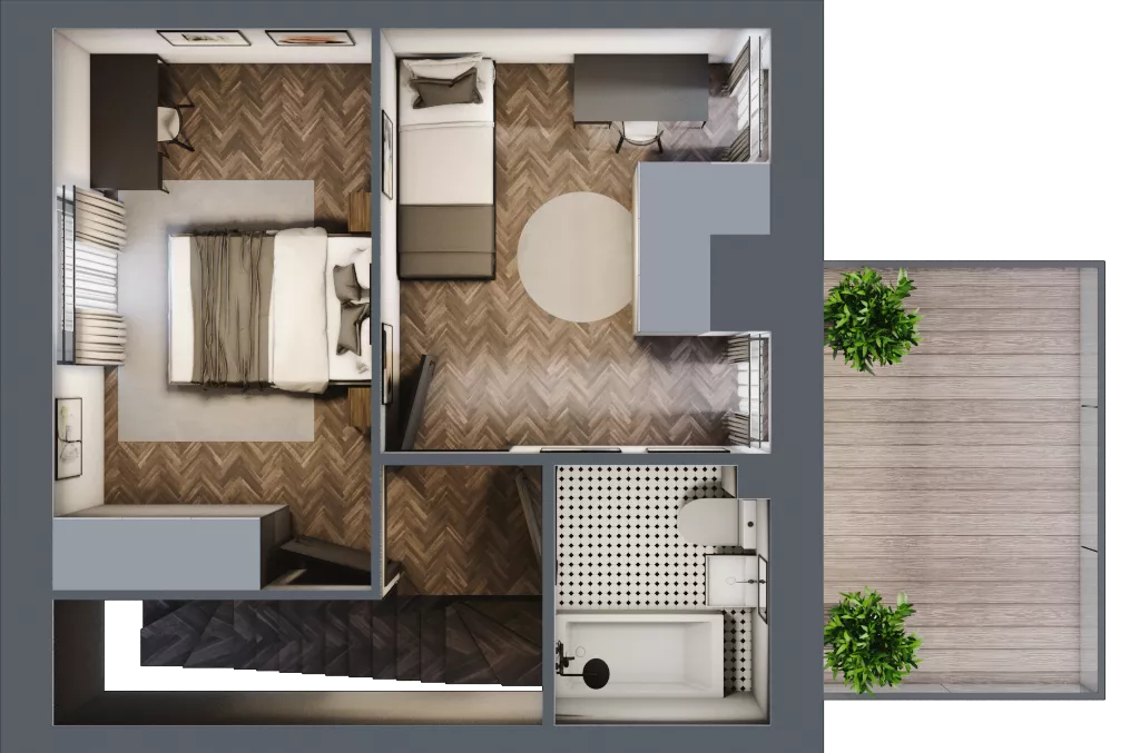 3 pokoje, mieszkanie 53,28 m², piętro 3, oferta nr 4.M.13, Incepti Gaj 2, Wrocław, Gaj, Krzyki, ul. Żegiestowska 5