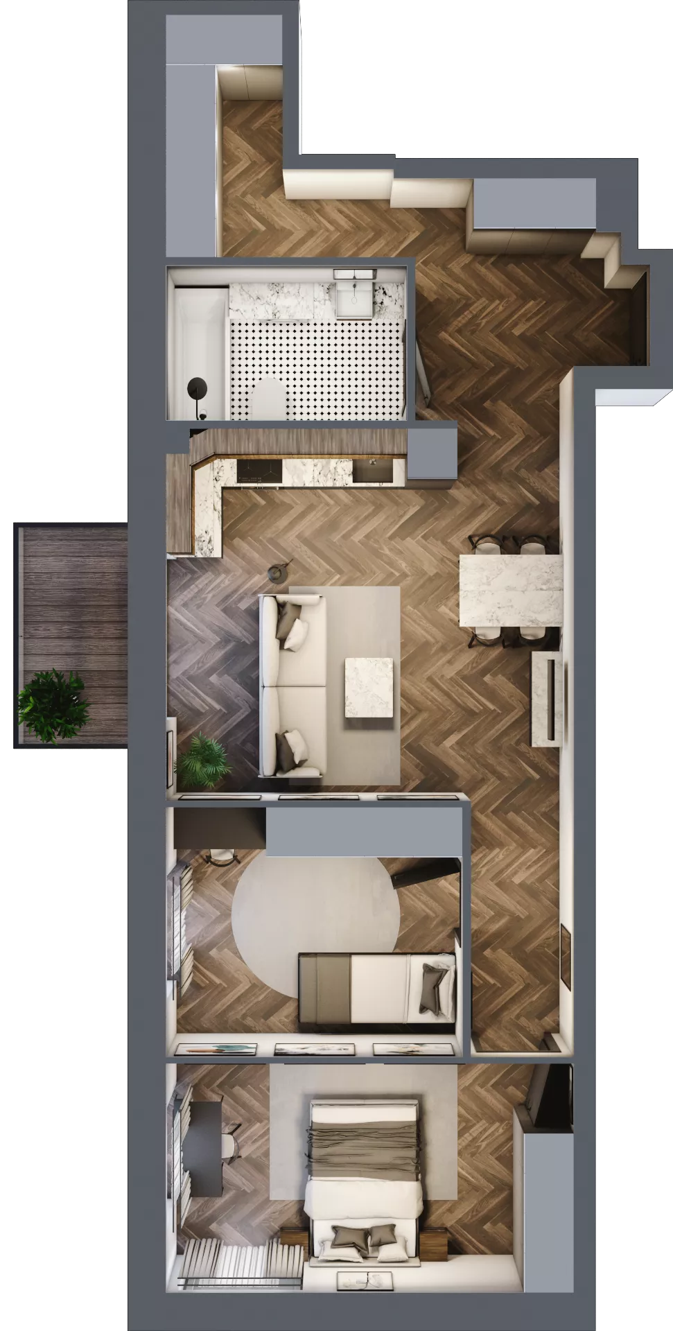 3 pokoje, mieszkanie 67,39 m², piętro 3, oferta nr 4.M.25, Incepti Gaj 2, Wrocław, Gaj, Krzyki, ul. Żegiestowska 5