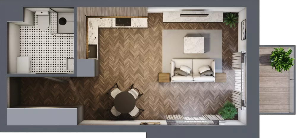 1 pokój, mieszkanie 31,94 m², piętro 2, oferta nr 3.M.31, Incepti Gaj 2, Wrocław, Gaj, Krzyki, ul. Żegiestowska 5
