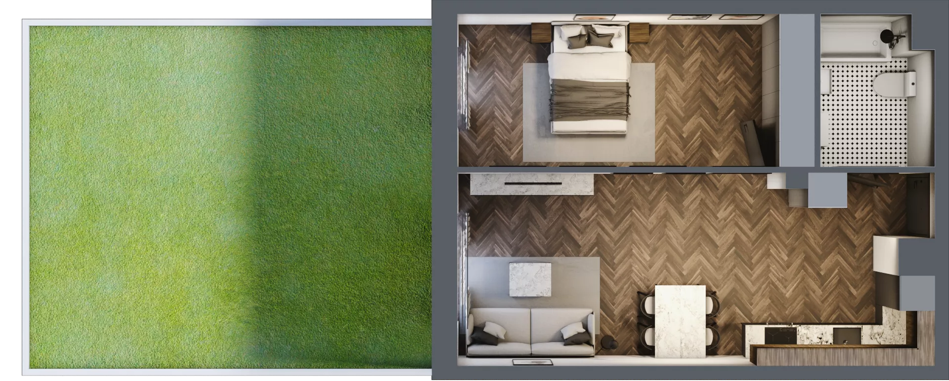 2 pokoje, mieszkanie 46,74 m², parter, oferta nr 1.M.04, Incepti Gaj 2, Wrocław, Gaj, Krzyki, ul. Żegiestowska 5