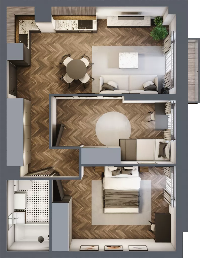 3 pokoje, mieszkanie 52,04 m², piętro 5, oferta nr 6.M.11, Incepti Gaj 2, Wrocław, Gaj, Krzyki, ul. Żegiestowska 5