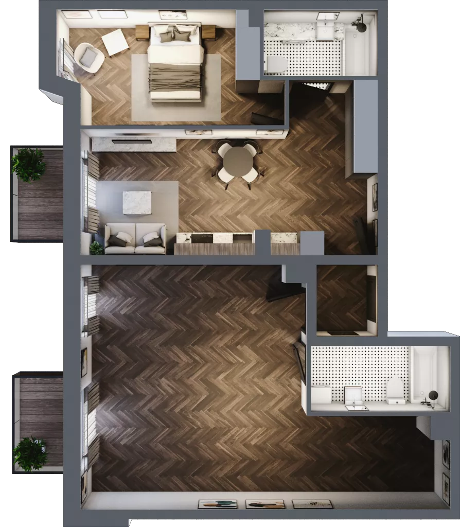 4 pokoje, mieszkanie 91,34 m², piętro 1, oferta nr 2.M.03, Incepti Gaj 2, Wrocław, Gaj, Krzyki, ul. Żegiestowska 5