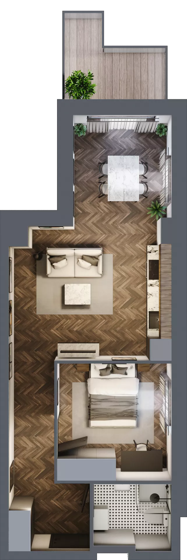 2 pokoje, mieszkanie 46,00 m², piętro 6, oferta nr 7.M.07, Incepti Gaj 2, Wrocław, Gaj, Krzyki, ul. Żegiestowska 5