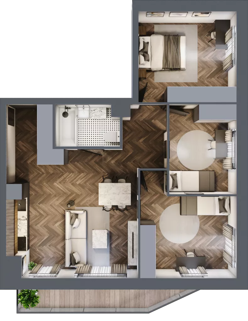 4 pokoje, mieszkanie 69,34 m², piętro 5, oferta nr 6.M.10, Incepti Gaj 2, Wrocław, Gaj, Krzyki, ul. Żegiestowska 5
