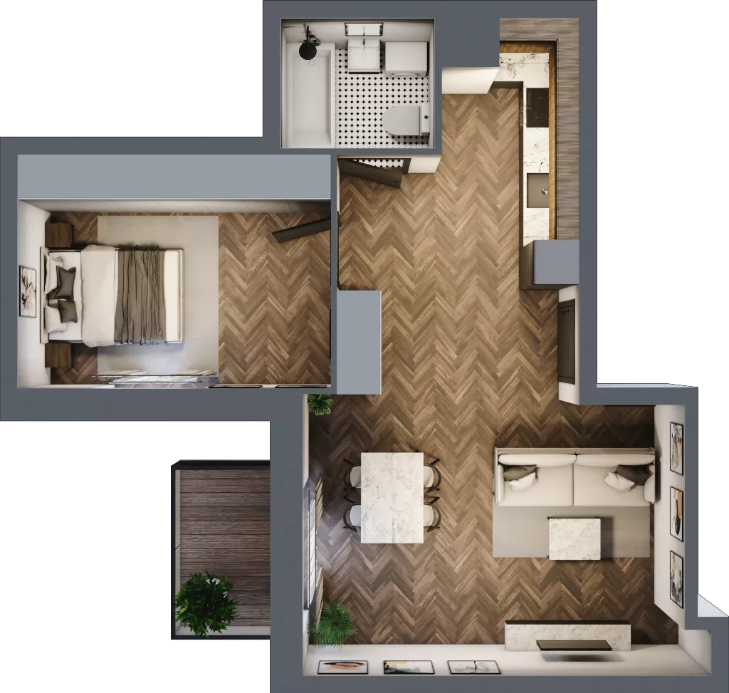 2 pokoje, mieszkanie 49,38 m², piętro 1, oferta nr 2.M.18, Incepti Gaj 2, Wrocław, Gaj, Krzyki, ul. Żegiestowska 5