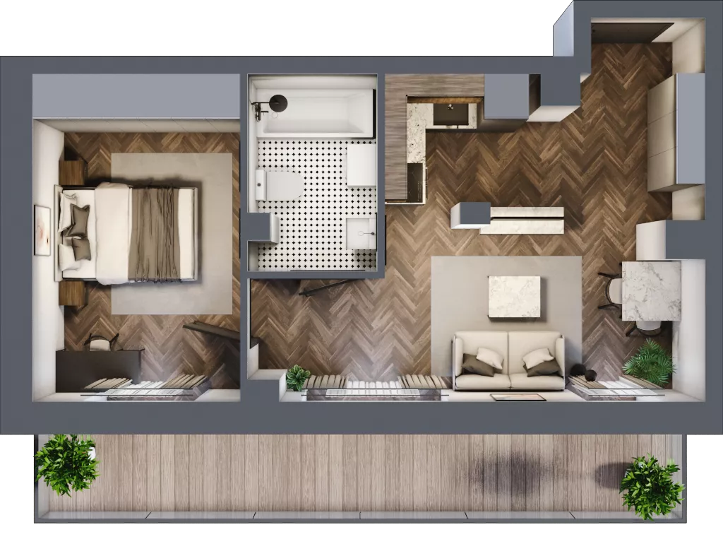 2 pokoje, mieszkanie 38,97 m², piętro 3, oferta nr 4.M.15, Incepti Gaj 2, Wrocław, Gaj, Krzyki, ul. Żegiestowska 5