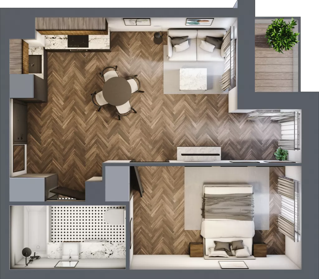 2 pokoje, mieszkanie 40,87 m², piętro 3, oferta nr 4.M.18, Incepti Gaj 2, Wrocław, Gaj, Krzyki, ul. Żegiestowska 5