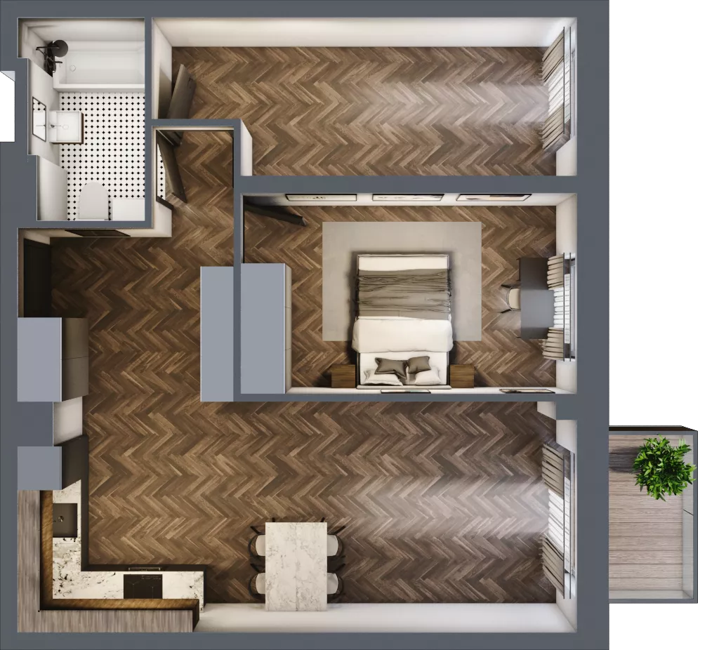 3 pokoje, mieszkanie 60,33 m², piętro 1, oferta nr 2.M.04, Incepti Gaj 2, Wrocław, Gaj, Krzyki, ul. Żegiestowska 5