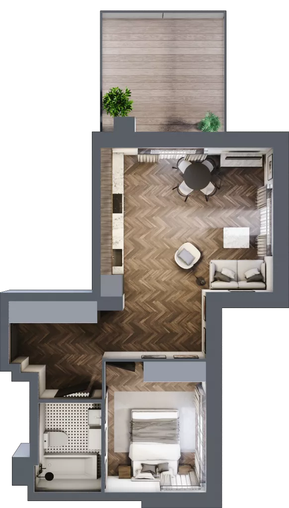 2 pokoje, mieszkanie 44,31 m², piętro 3, oferta nr 4.M.27, Incepti Gaj 2, Wrocław, Gaj, Krzyki, ul. Żegiestowska 5