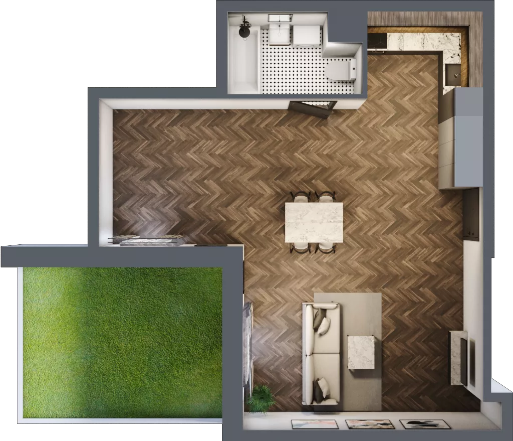 1 pokój, mieszkanie 54,50 m², parter, oferta nr 1.M.05A, Incepti Gaj 2, Wrocław, Gaj, Krzyki, ul. Żegiestowska 5