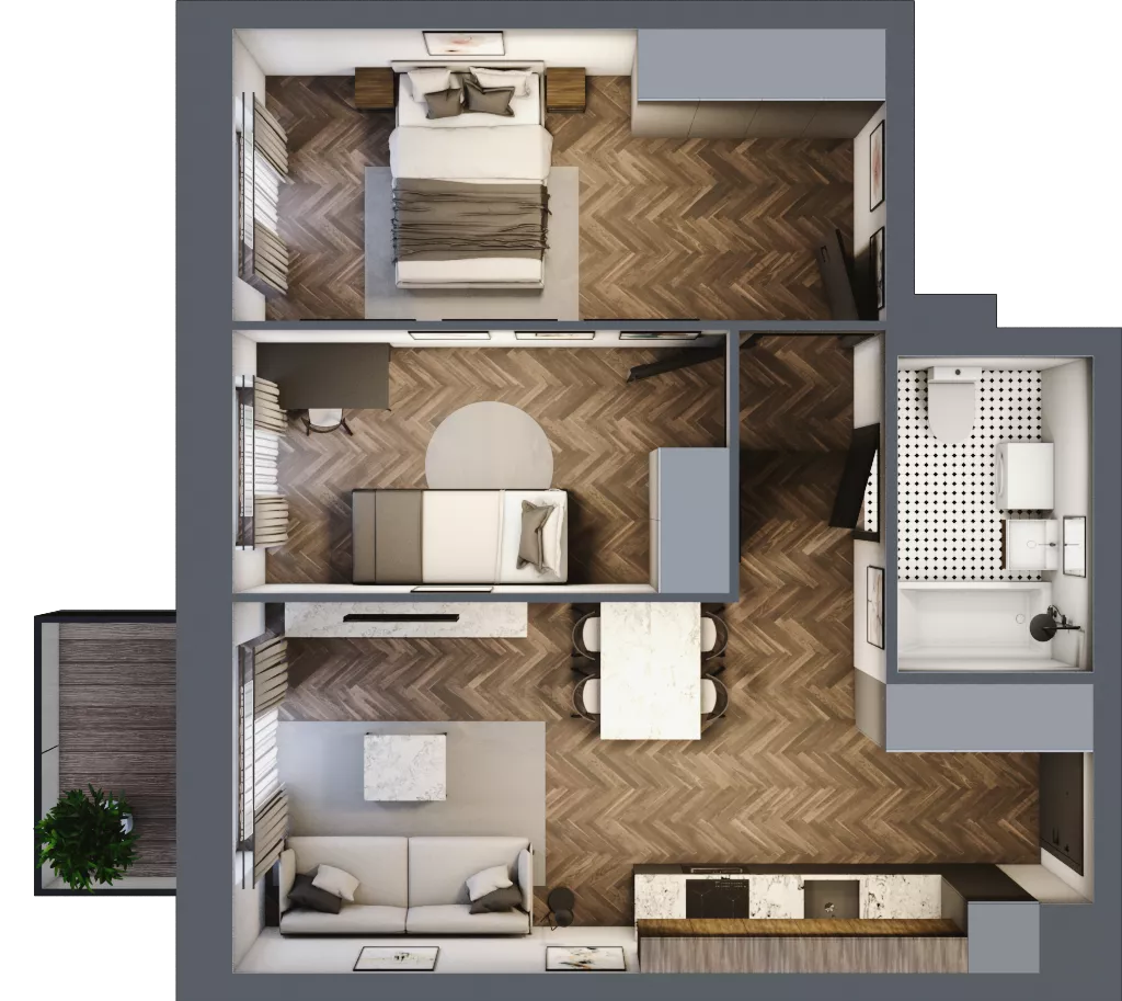 3 pokoje, mieszkanie 50,60 m², piętro 2, oferta nr 3.M.23, Incepti Gaj 2, Wrocław, Gaj, Krzyki, ul. Żegiestowska 5