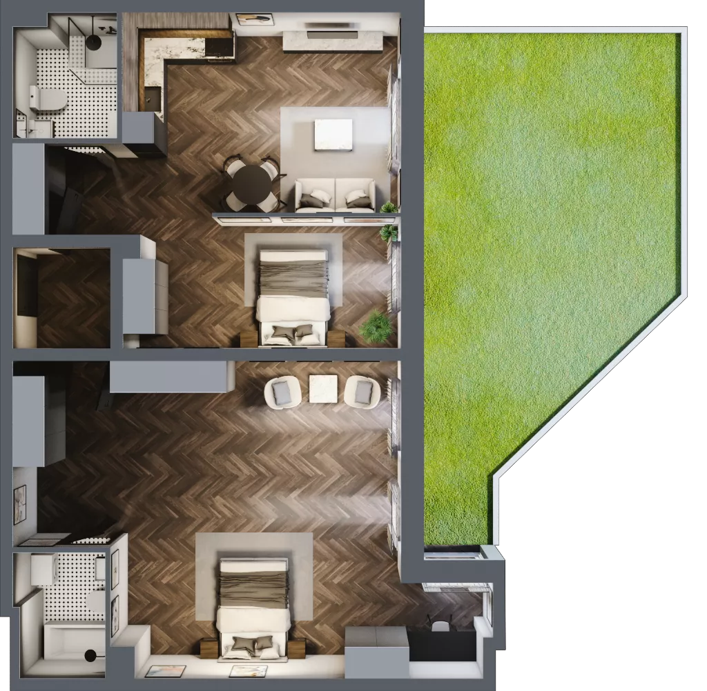 2 pokoje, mieszkanie 89,91 m², parter, oferta nr 1.M.10, Incepti Gaj 2, Wrocław, Gaj, Krzyki, ul. Żegiestowska 5