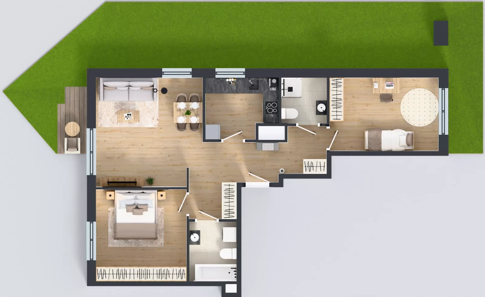 3 pokoje, mieszkanie 72,66 m², parter, oferta nr A.01, Osiedle MONO, Warszawa, Białołęka, Tarchomin, ul. Odkryta 53