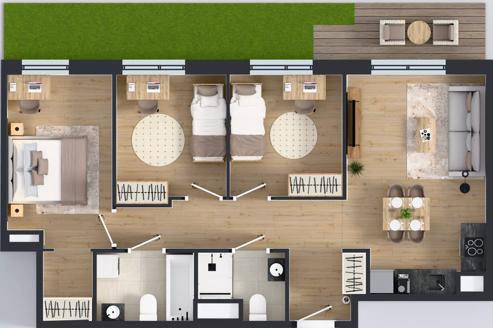 4 pokoje, mieszkanie 68,56 m², parter, oferta nr A.02, Osiedle MONO, Warszawa, Białołęka, Tarchomin, ul. Odkryta 53
