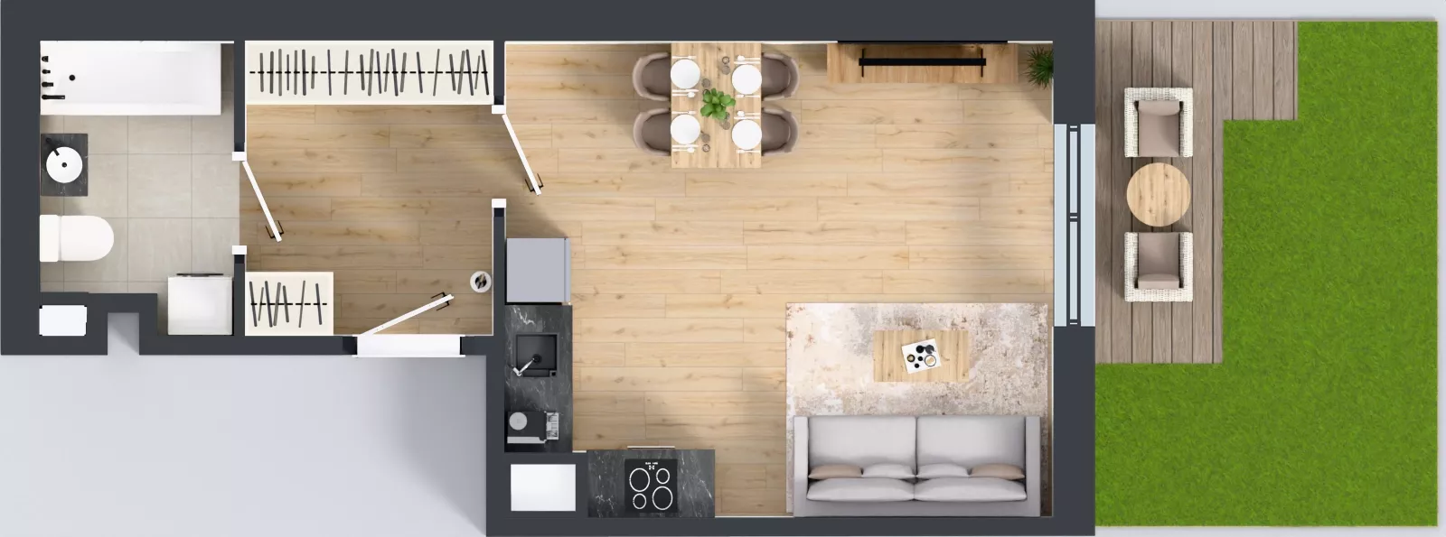 1 pokój, mieszkanie 33,30 m², parter, oferta nr C.59, Osiedle MONO, Warszawa, Białołęka, Tarchomin, ul. Odkryta 53