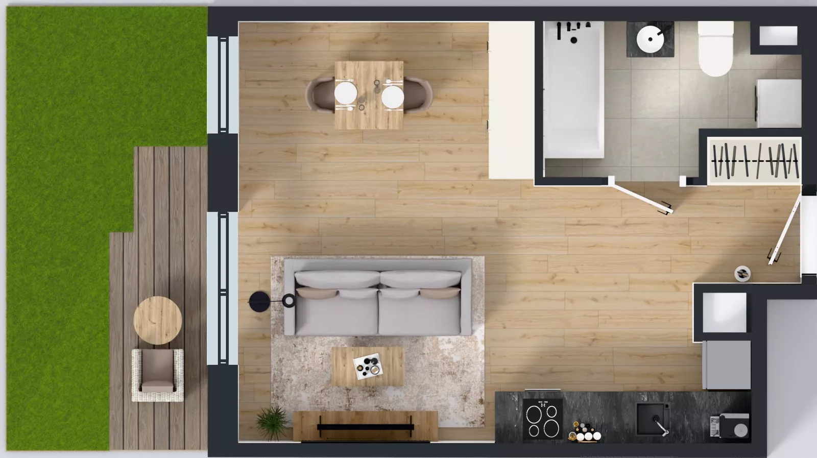 1 pokój, mieszkanie 33,31 m², parter, oferta nr C.62, Osiedle MONO, Warszawa, Białołęka, Tarchomin, ul. Odkryta 53