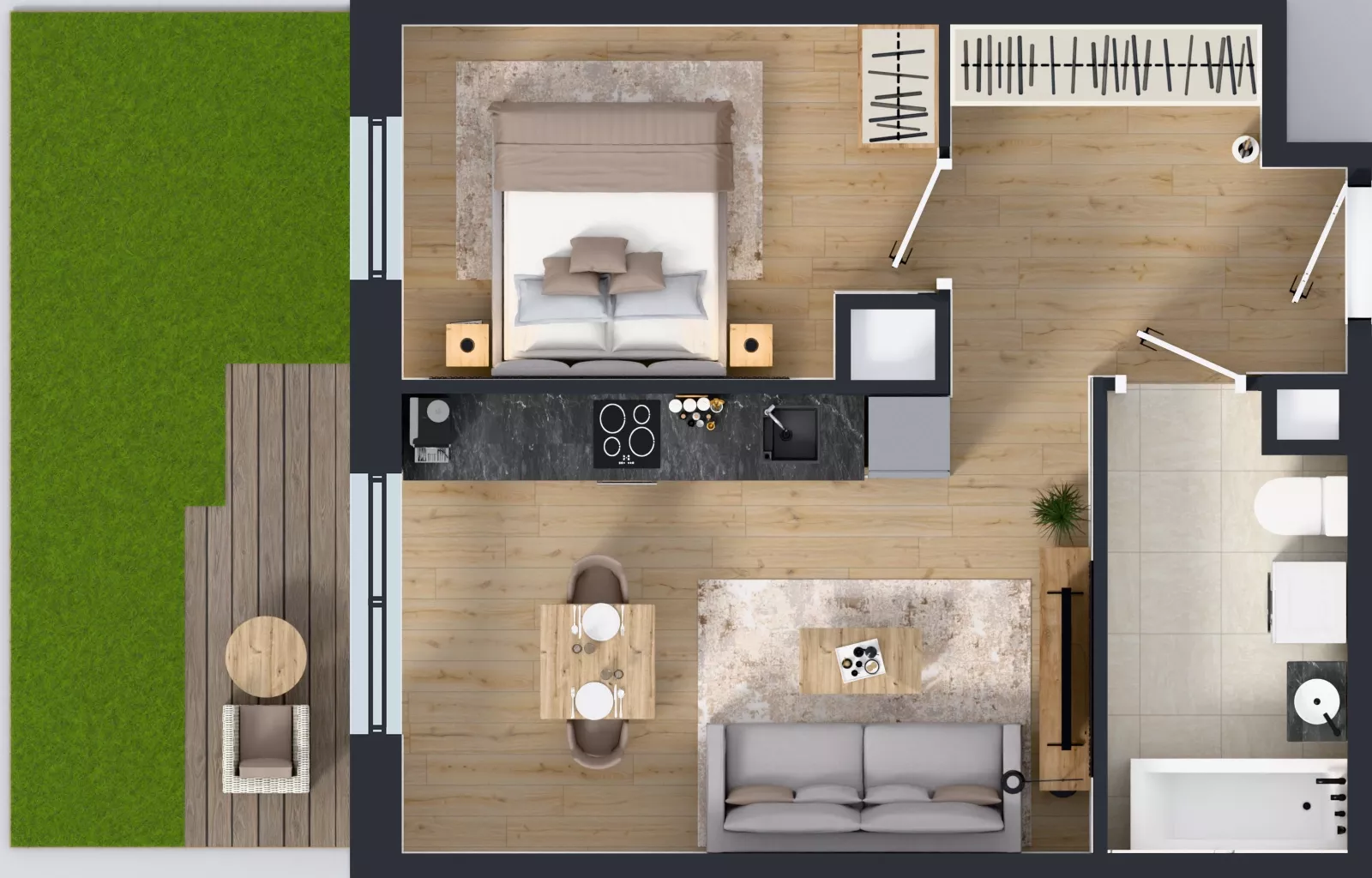 2 pokoje, mieszkanie 39,34 m², parter, oferta nr C.63, Osiedle MONO, Warszawa, Białołęka, Tarchomin, ul. Odkryta 53