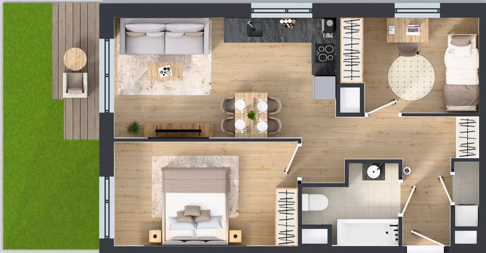 3 pokoje, mieszkanie 52,34 m², parter, oferta nr C.64, Osiedle MONO, Warszawa, Białołęka, Tarchomin, ul. Odkryta 53