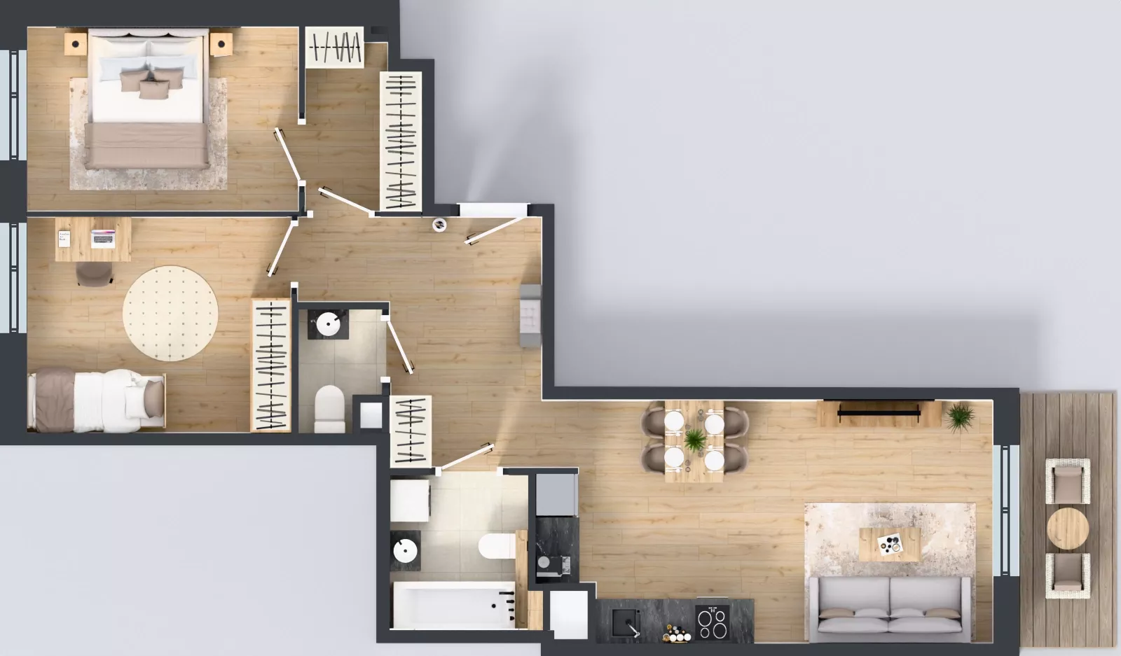 3 pokoje, mieszkanie 64,51 m², piętro 1, oferta nr A.09, Osiedle MONO, Warszawa, Białołęka, Tarchomin, ul. Odkryta 53